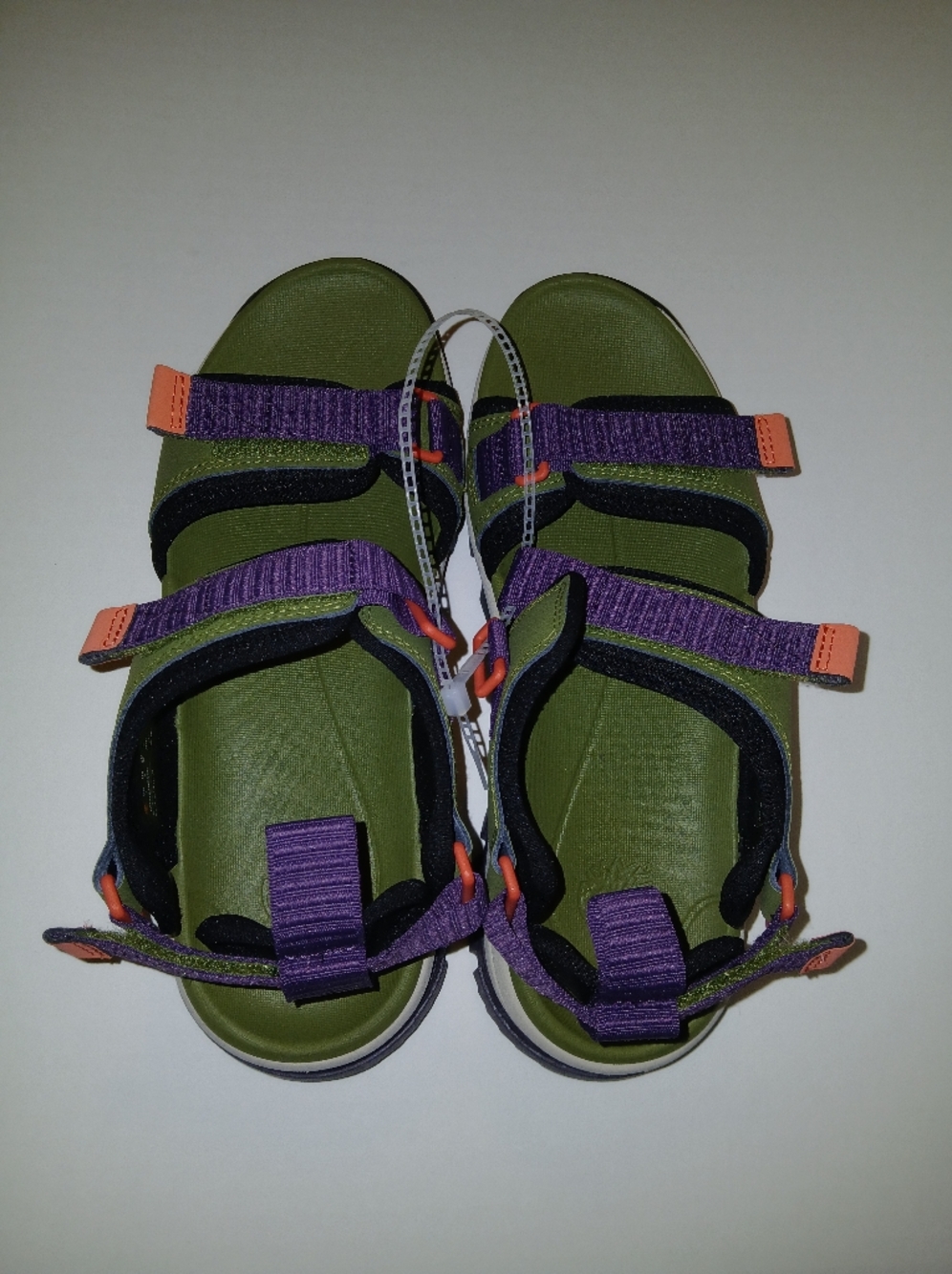 Timberland Lincoln Peak 2-Strap Velcro Sandal, Green/Black/Purple No Box - Picture 5 of 11